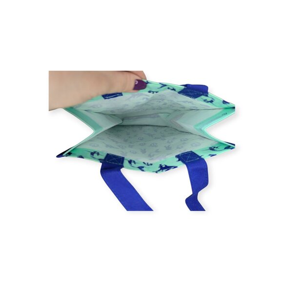 Lululemon Blue and Green Mermaid Whales Graphic Tote 12" x 9" - Picture 8 of 8